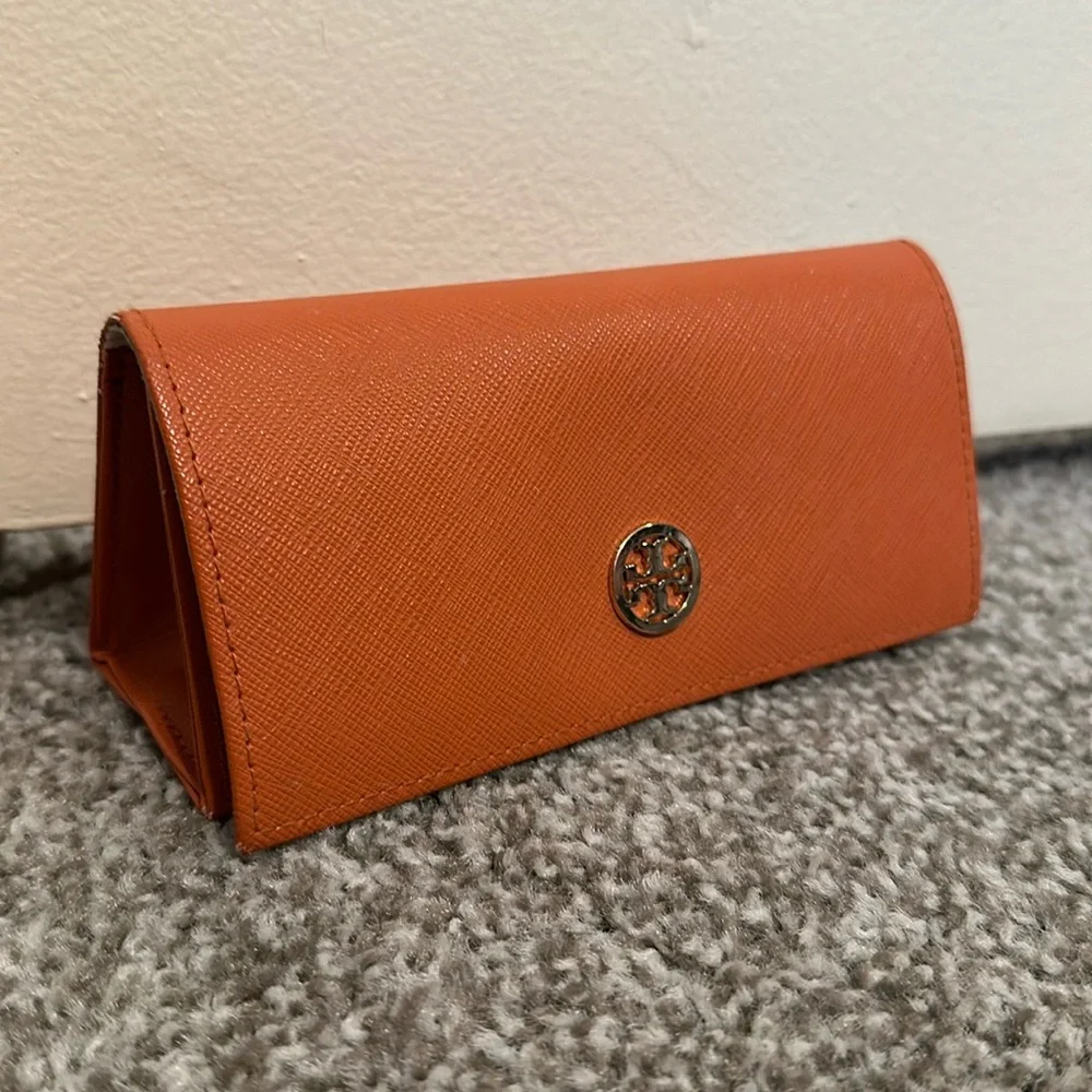 Tory Burch Saffiano Leather Fold Over Sunglasses Case